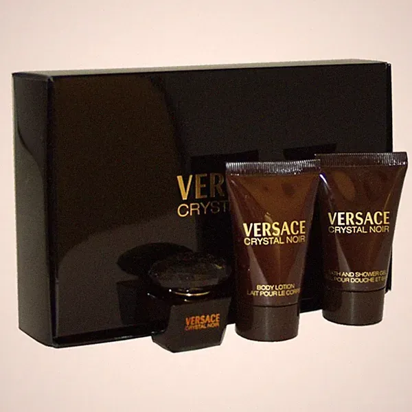 Crystal Noir By Versace 3 pcs Mini Set(0.17 OZ Mini & Body Lotion .8 OZ Mini...
