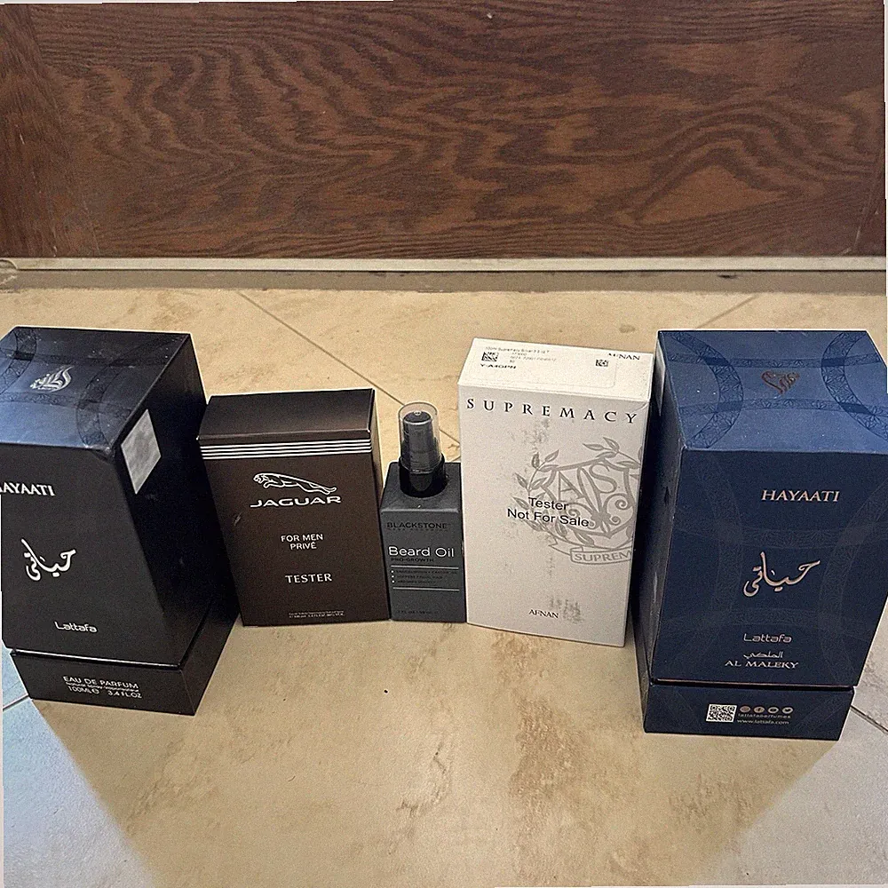 Rack Store COLOGNE/ Beard Oil LOT OF 5 Jaguar , Afnan, Lattafa Tommy B, & More
