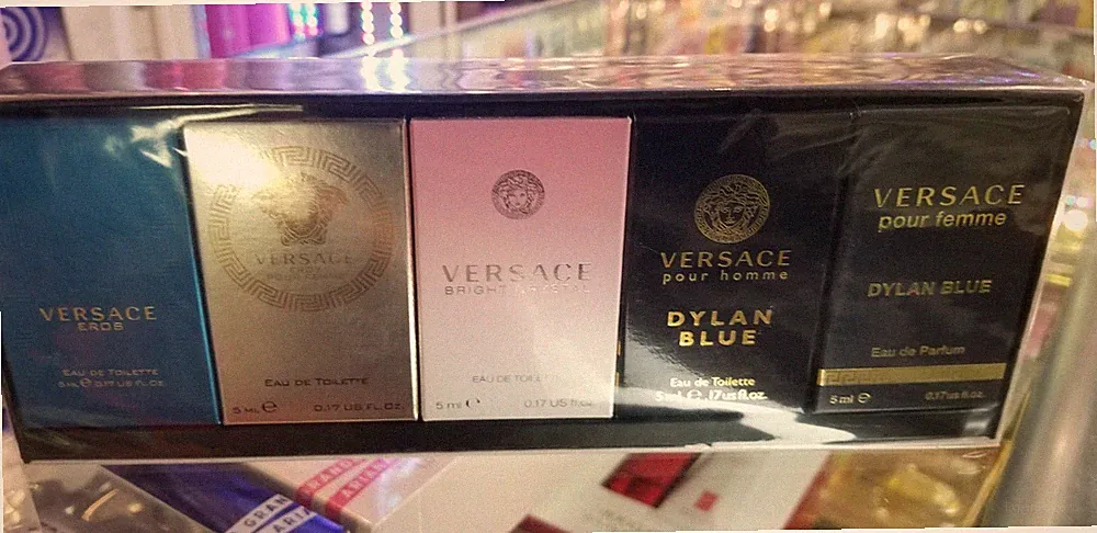 Versace 5 Pc 0.17 oz Dab On Mini Travel Fragrance Gift Set Men Women SEALED BOX