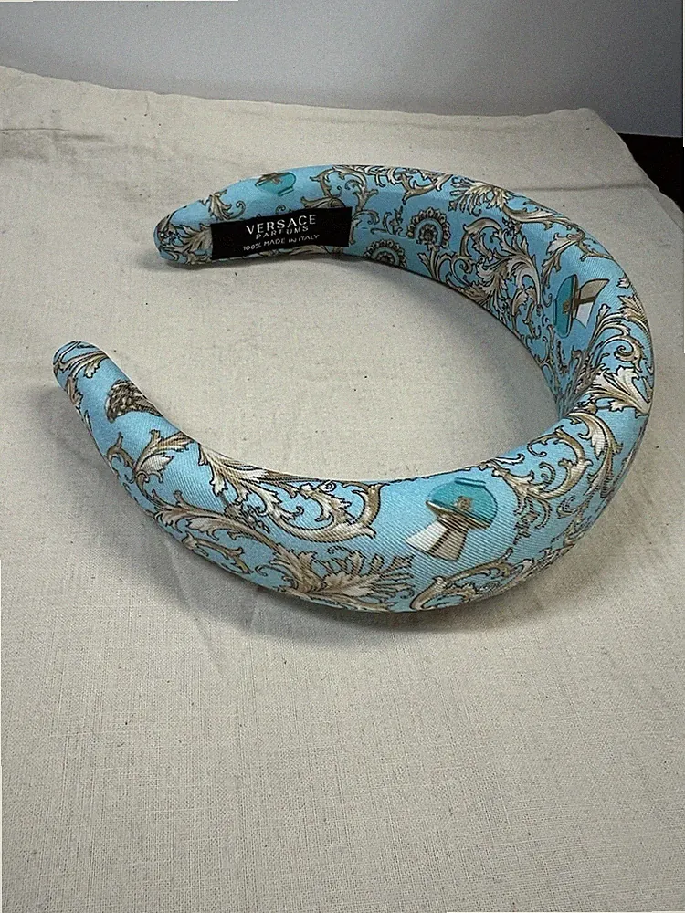 Versace Fragrance Dylan Turquoise Blue Headband New