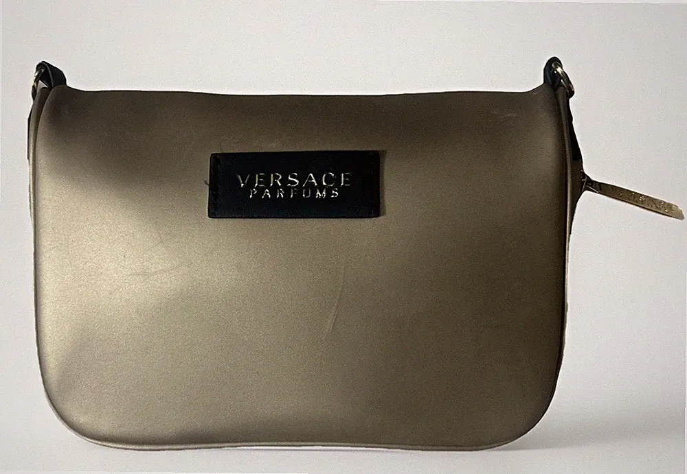 Versace Parfums Fragrance Gold Clutch Handbag Purse Bag Cosmetic Toiletries