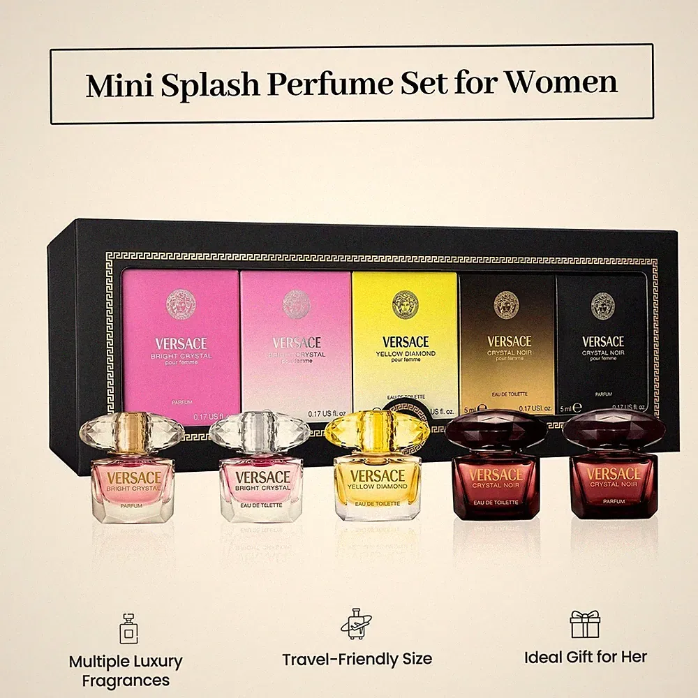 Versace Perfume for Women Gift Set –Mini Variety Splashes, 5 Piece 0.17 oz...