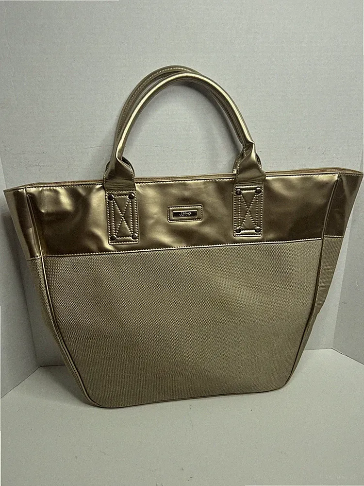 Versace Perfume Large Travel Tote Shoulder Bag Gold Tone