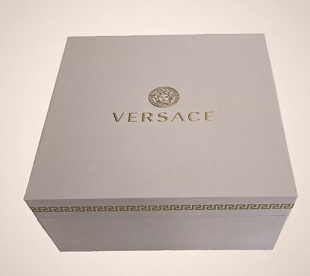 Versace Perfume Square Empty Gift Box Container White 7.5"x7.5"x4"