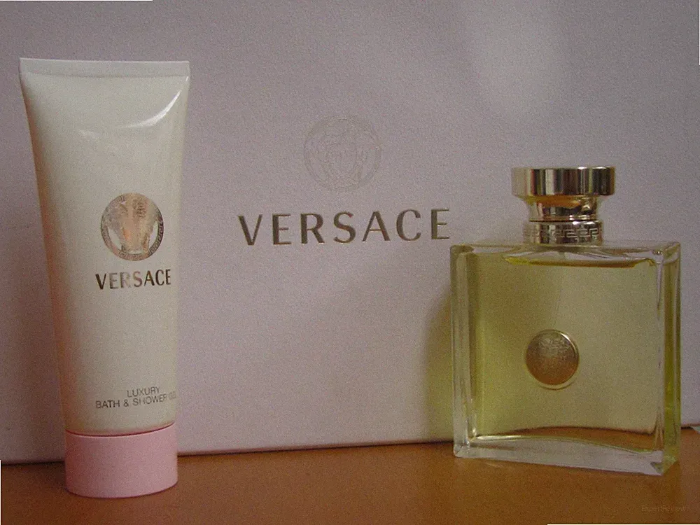 Versace Signature Perfume Women 3.4 oz EDP Spray + 3.4 oz Shower Gel Unbox