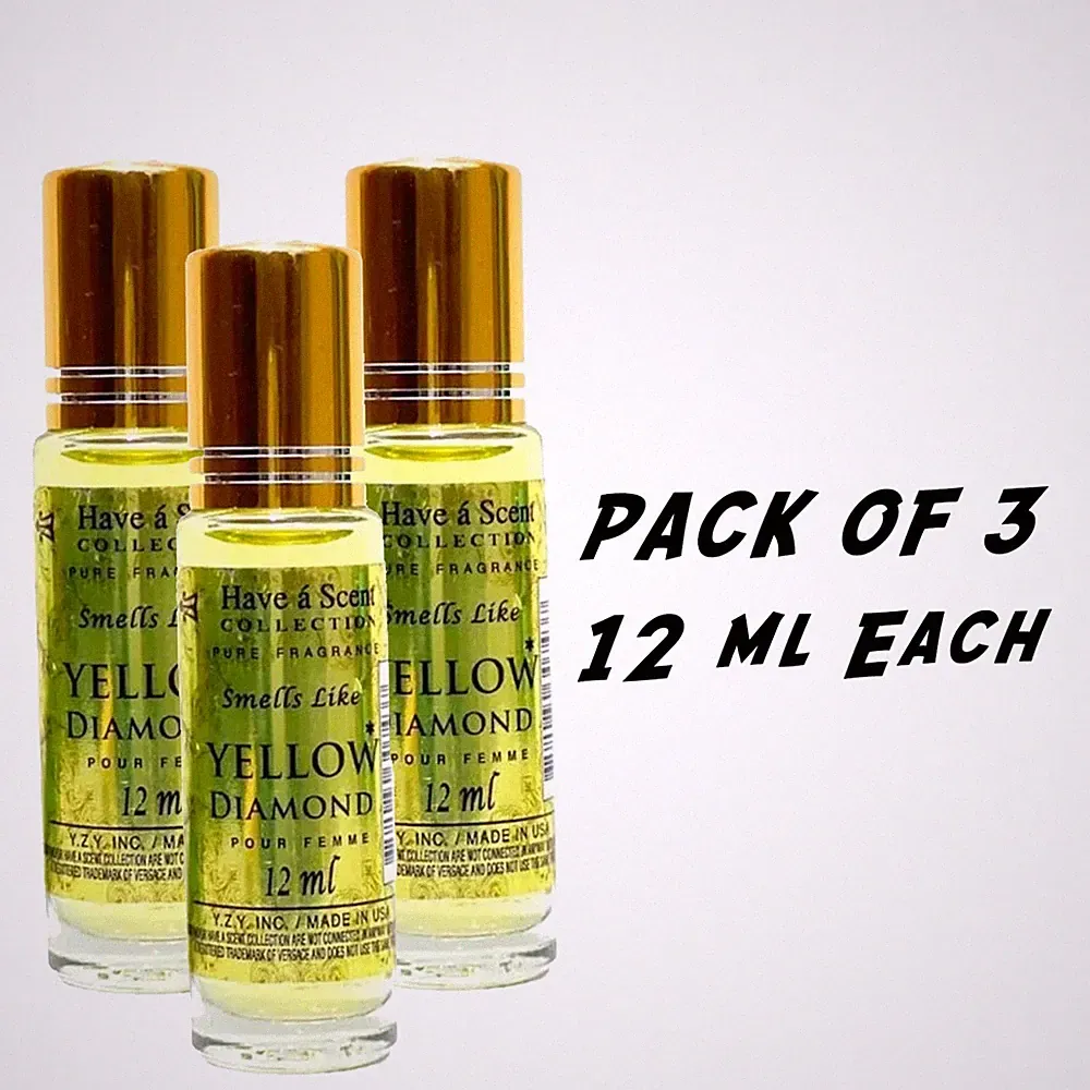 Versace Yellow Diamond for Women Scent Roll On Body Oil 12 ML 3x LIMITED SUPPLY